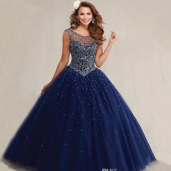 ball gown navy blue